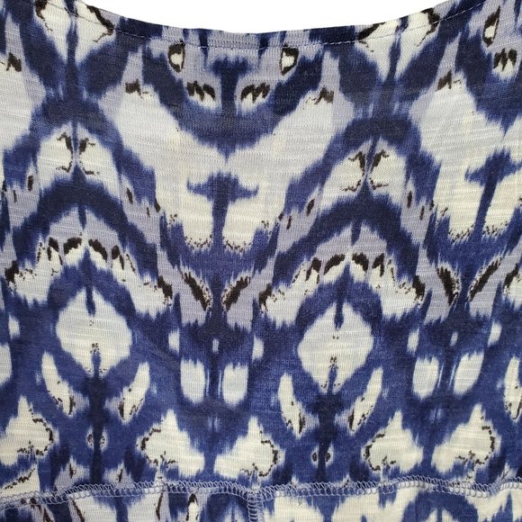 Cynthia Rowley Sz 2X Shirt Rayon Knit Cap Sleeve Pullover A-line Hem V-neck Blue - Picture 8 of 9